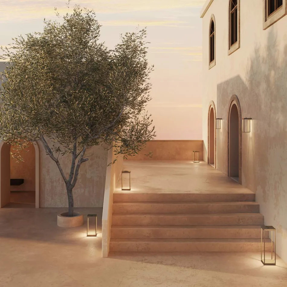 Udendørs lanterne lavet af messing lavet i Italien - solrig Viadurini