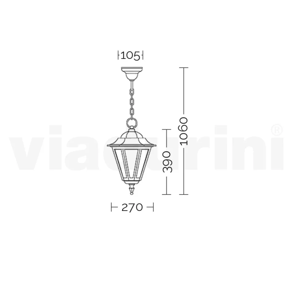 Vintage udendørs lanterne i hvid aluminium lavet i Italien - Terella Viadurini