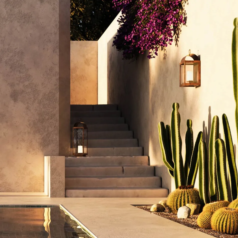 Il Fanale udendørs væglanterne i jern eller messing Viadurini