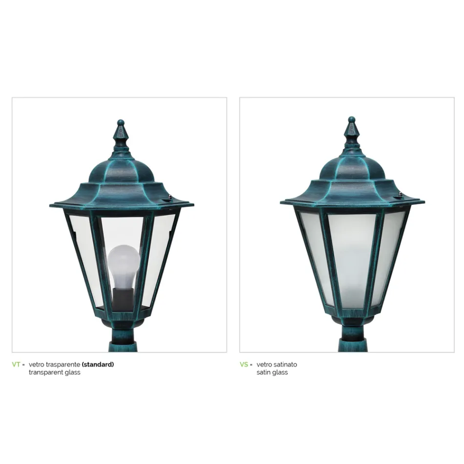 Vintage stil udendørs lanterne i aluminium lavet i Italien - Janira Viadurini