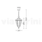 Vintage stil udendørs lanterne i aluminium lavet i Italien - Janira Viadurini