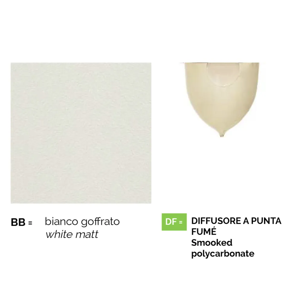 Væghavelanterne i hvid aluminium lavet i Italien, Anusca Viadurini