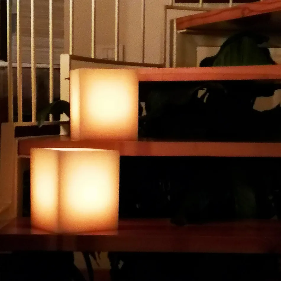 Duftlygte i voks med ridset effekt med fyrfadslys lavet i Italien - Famme Viadurini