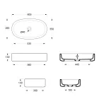 60x35 cm bordpladevask i keramik i forskellige farver, fremstillet i Italien - Girl Viadurini