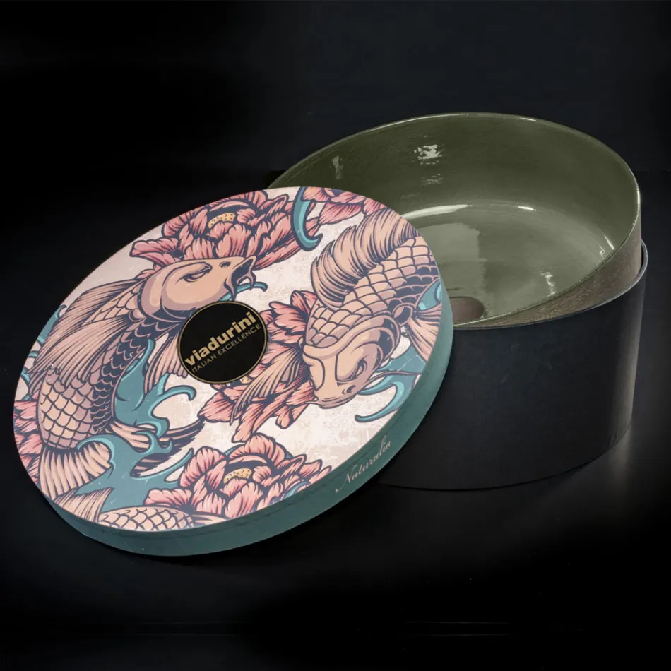 Grøn Ildfast Lerskål Håndvask Lavet i Italien - Tatiana Viadurini