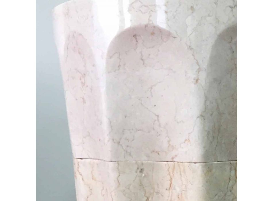 Daisy kolonne håndvask i hvid natursten, unikt stykke Viadurini