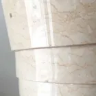 Design badeværelsevask i hvid Brent sten, unikt stykke Viadurini