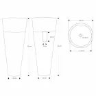 Søjlehåndvask af moderne design i blank sort marmor - Merlo Viadurini