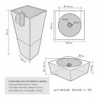 Håndvask Kolonne Pyramid Stone Natural Black Nias Viadurini