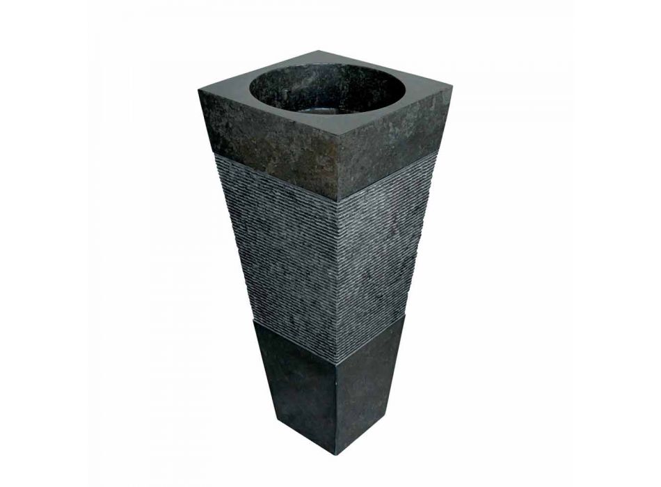 Håndvask Kolonne Pyramid Stone Natural Black Nias Viadurini