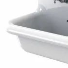 Sink dobbelt skål mur i moderne hvid keramik Andy Viadurini