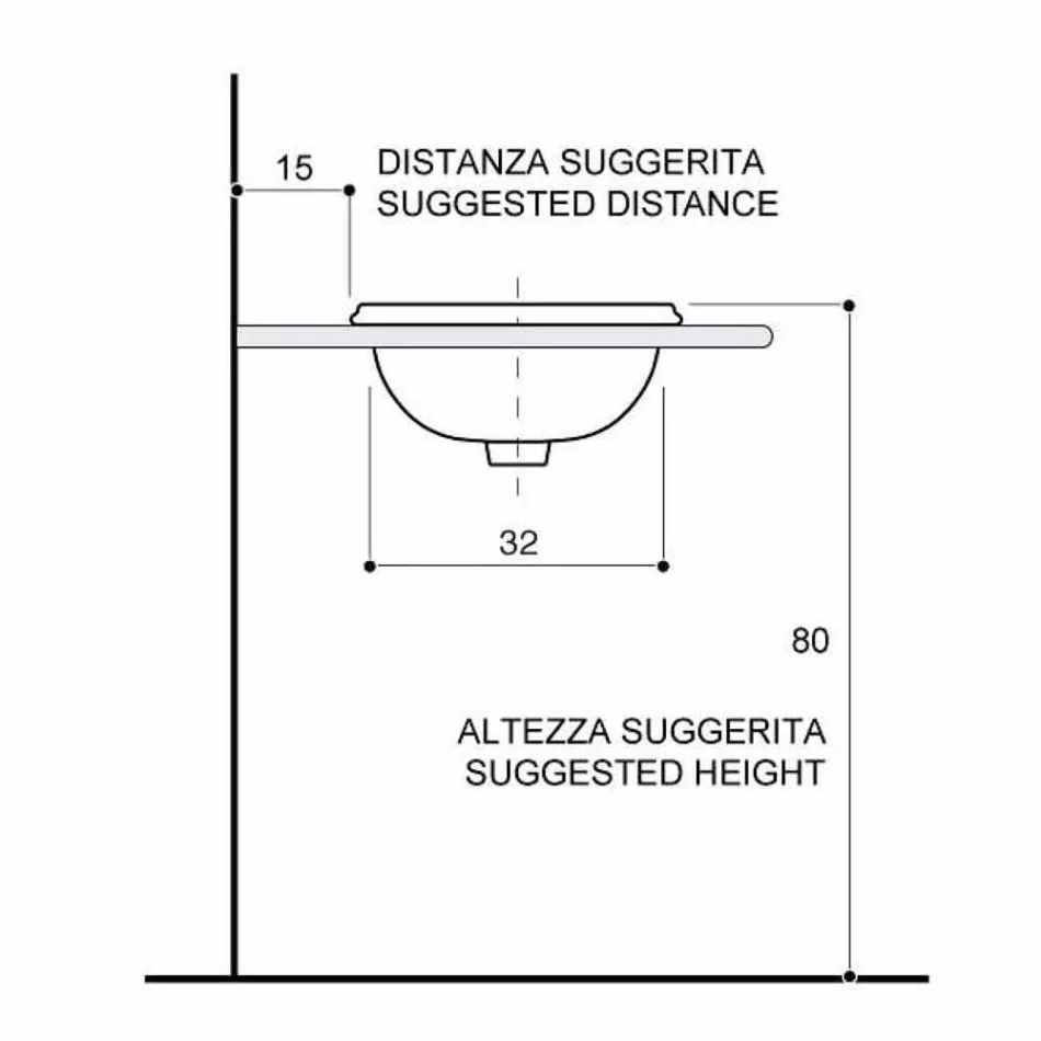 Indbygget barok indbygget vask i ild ler lavet i Italien, Otis Viadurini