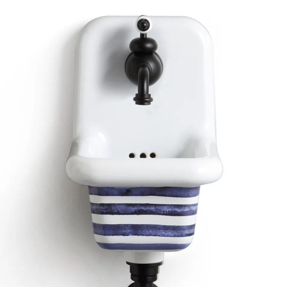 Moderne Design Mønstret Keramisk Vægmonteret Håndvask 26 cm - Jordan Viadurini