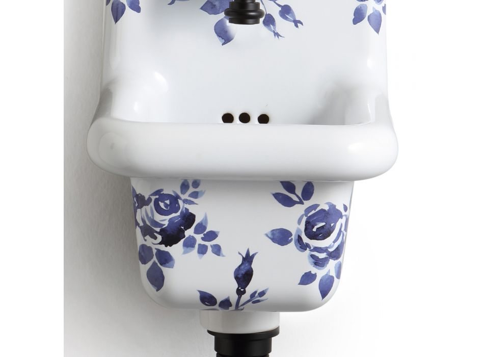 Moderne Design Mønstret Keramisk Vægmonteret Håndvask 26 cm - Jordan Viadurini