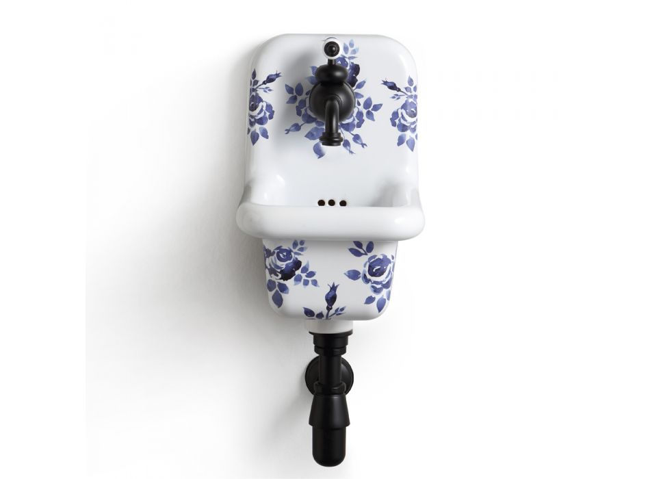 Moderne Design Mønstret Keramisk Vægmonteret Håndvask 26 cm - Jordan Viadurini
