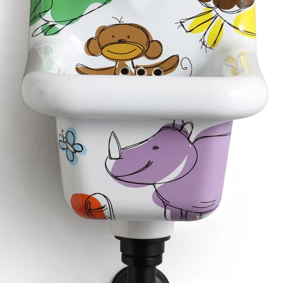 Moderne Design Mønstret Keramisk Vægmonteret Håndvask 26 cm - Jordan Viadurini