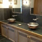 Sink design support kobber med satin nikkel overflade Pure Viadurini
