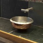 Sink design support kobber med satin nikkel overflade Pure Viadurini