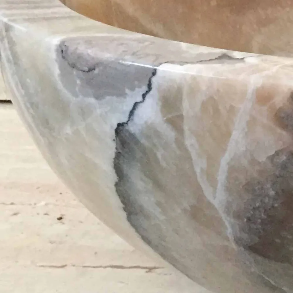 Countertop håndvask i naturlig onyx sten Ana, håndlavet Viadurini