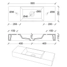 Bordplade eller væghængt håndvask i keramik Made in Italy - Act Viadurini