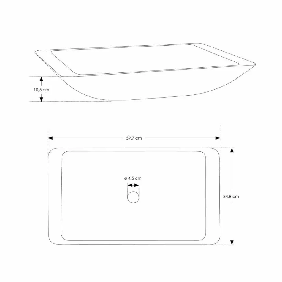 Rektangulær køkkenvask i hvid solid overflade - Albertina Viadurini
