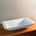 Rektangulær køkkenvask i hvid solid overflade - Albertina