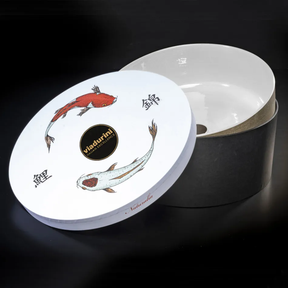 Hvid design badeværelsesvask i ildfast ler Lavet i Italien - Tatiana Viadurini