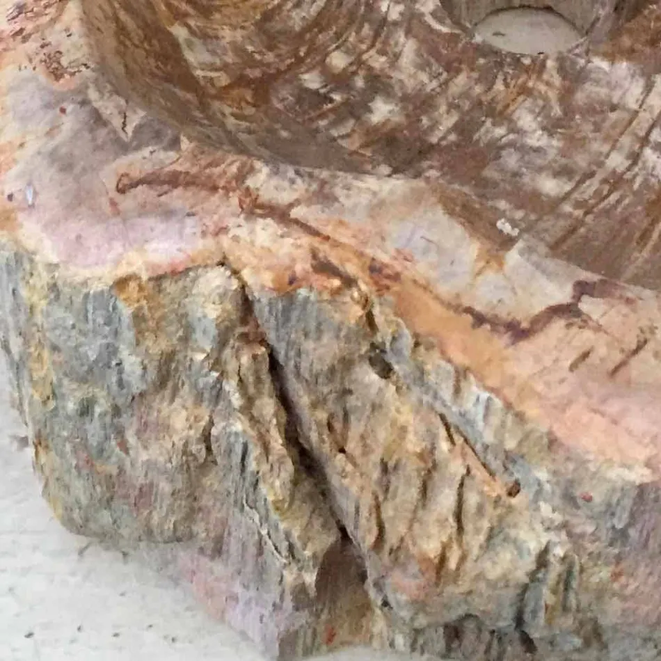 Design badeværelsevask i fossilt træ Star mini, unikt stykke Viadurini