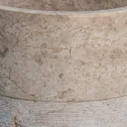 Fritstående håndvask til badeværelse i marmor elfenben finish cylindrisk form - Cremino Viadurini