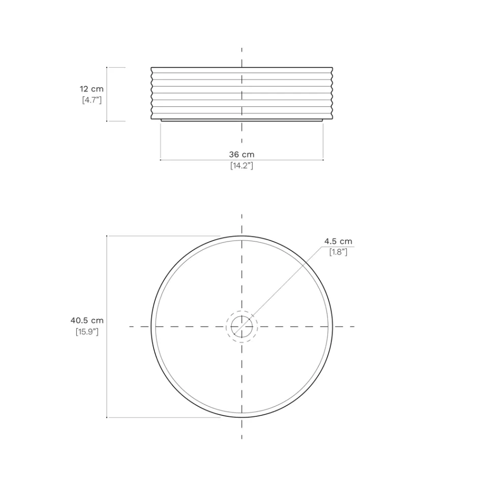 Håndvask i hånddrejet porcelænsstentøj Made in Italy - Dart Viadurini