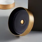 Håndvask i hånddrejet porcelænsstentøj Made in Italy - Dart Viadurini