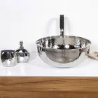 Rund bordvask i hamret krom messing - diamant Viadurini