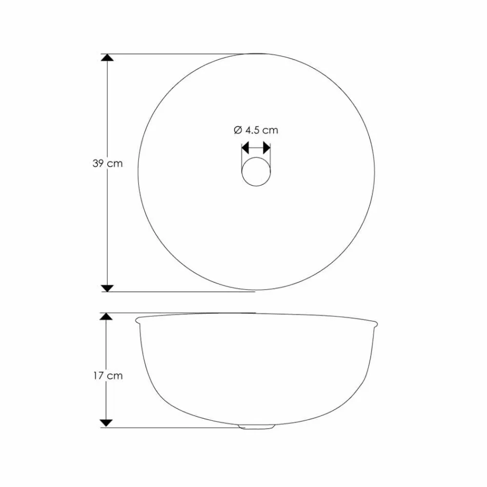 Rund bordvask i hamret krom messing - diamant Viadurini