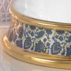 Semi-forsænket badeværelsevask i ild ler og guld lavet i Italien, Manilo Viadurini