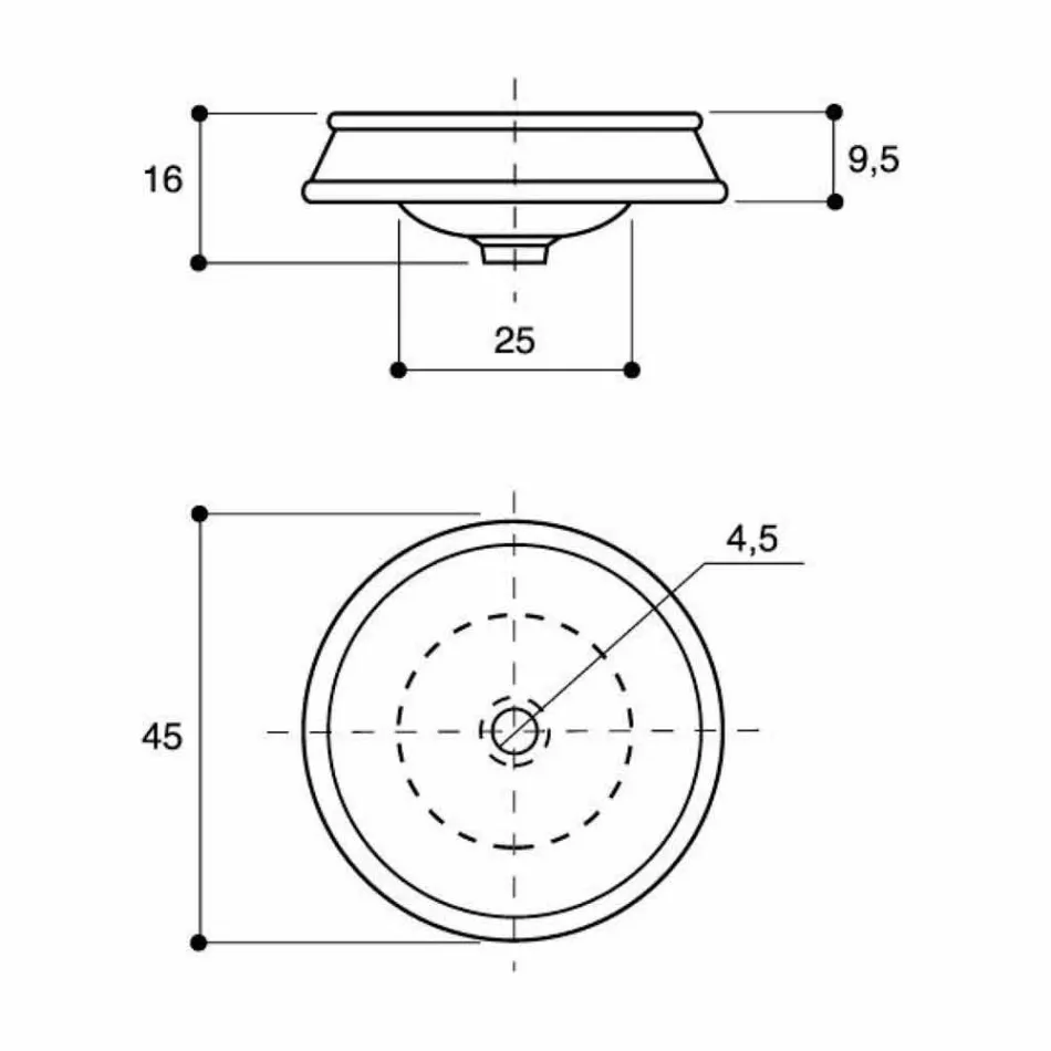 Semi-forsænket badeværelsevask i ild ler og guld lavet i Italien, Manilo Viadurini
