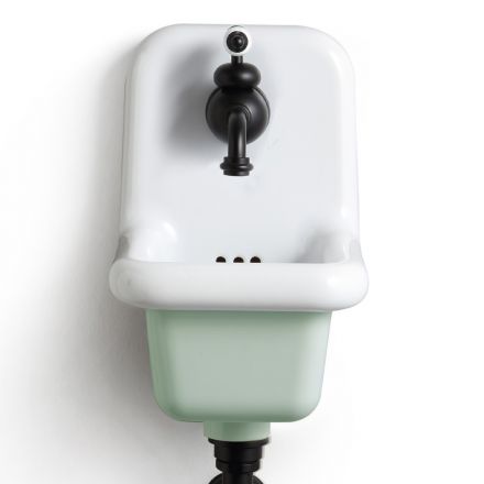 Væghængt badeværelsesvask i farvet keramisk moderne design 26 cm - Jordan Viadurini