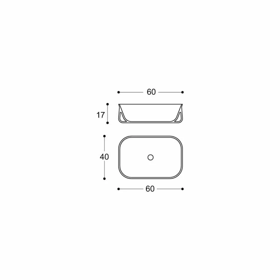 Moderne design bordplade Rektangulær hvid håndvask til badeværelset - Tulyp2 Viadurini