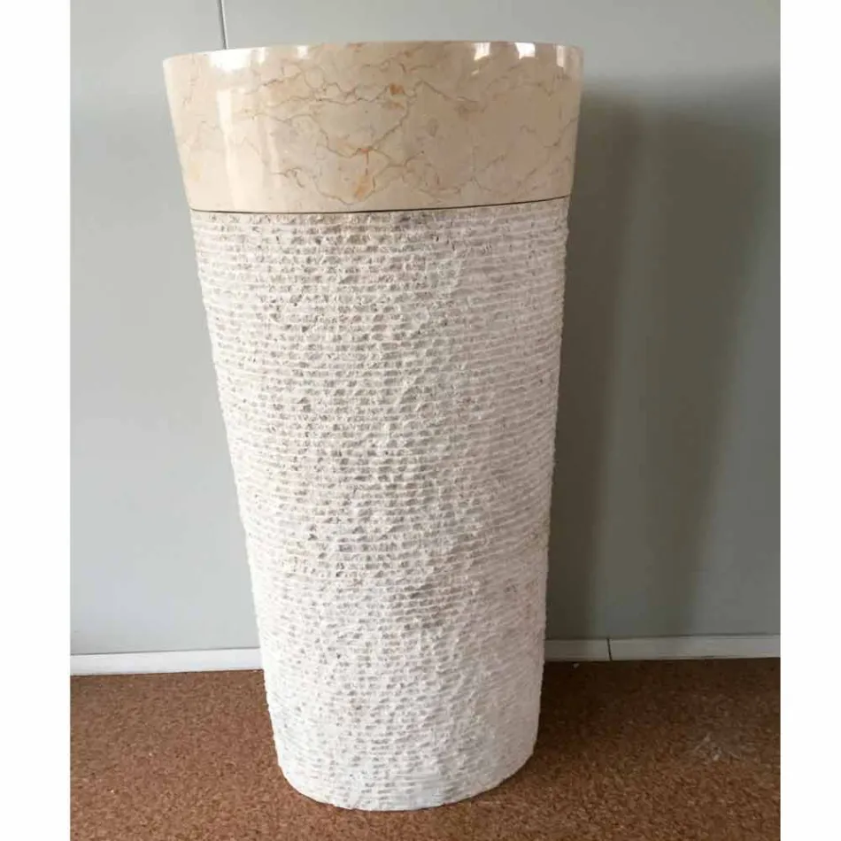 Siro design hvid håndvask i natursten, unikt stykke Viadurini