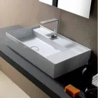 Håndvask keramisk støtte moderne design lavet i Italien Sun 65x40 cm Viadurini