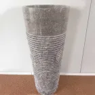 Konisk kolonne håndvask i natursten Iga, unikt stykke Viadurini