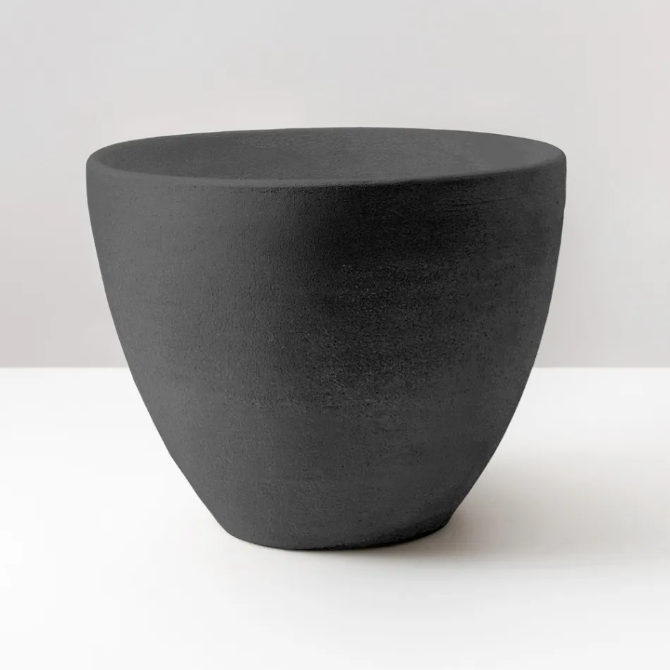 Konisk bordvask i hånddrejet ildfast ler - Orbite Viadurini