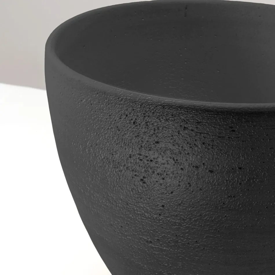 Konisk bordvask i hånddrejet ildfast ler - Orbite Viadurini