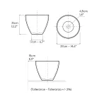 Konisk bordvask i hånddrejet ildfast ler - Orbite Viadurini