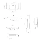 Søjlekonsol Håndvask i hvid keramik Fremstillet i Italien - Wollie Viadurini