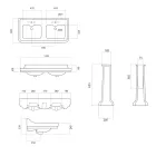 Søjlekonsol Håndvask i keramisk dobbelt håndvask Fremstillet i Italien - Wollie Viadurini