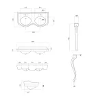 Klassisk konsol håndvask i hvid keramik fremstillet i Italien - Magda Viadurini