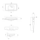 Konsol Håndvask i hvid keramik Lavet i Italien klassisk stil - Wollie Viadurini