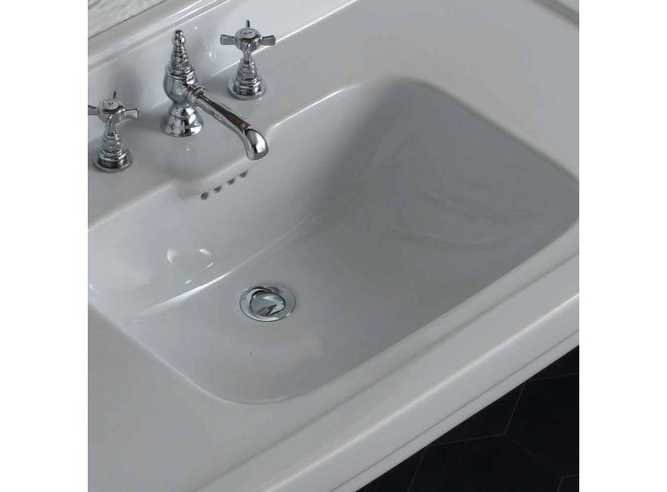 Konsol håndvask i hvid keramik af klassisk italiensk design, Swami Viadurini