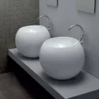 Kugleformet bordplade håndvask i farvet keramiske fliser Viadurini