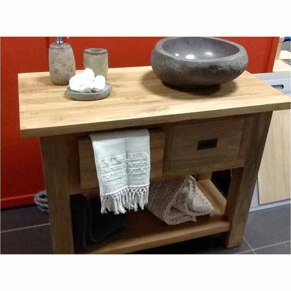 Håndvaskhåndvask i moderne flod natursten - Aurea Viadurini